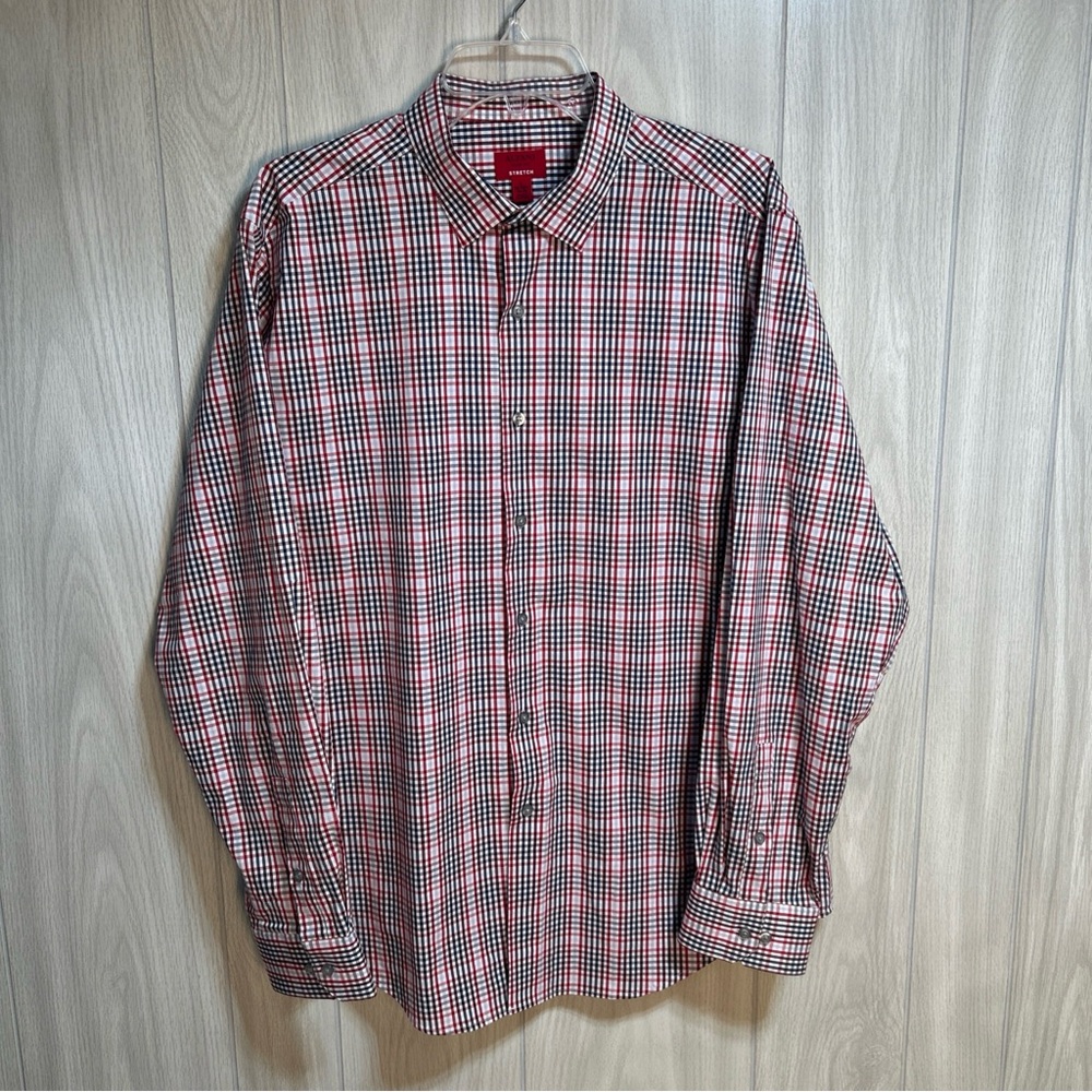 Alfani Slim Fit Strecth Long Sleeve Button Up Shirt Size Large